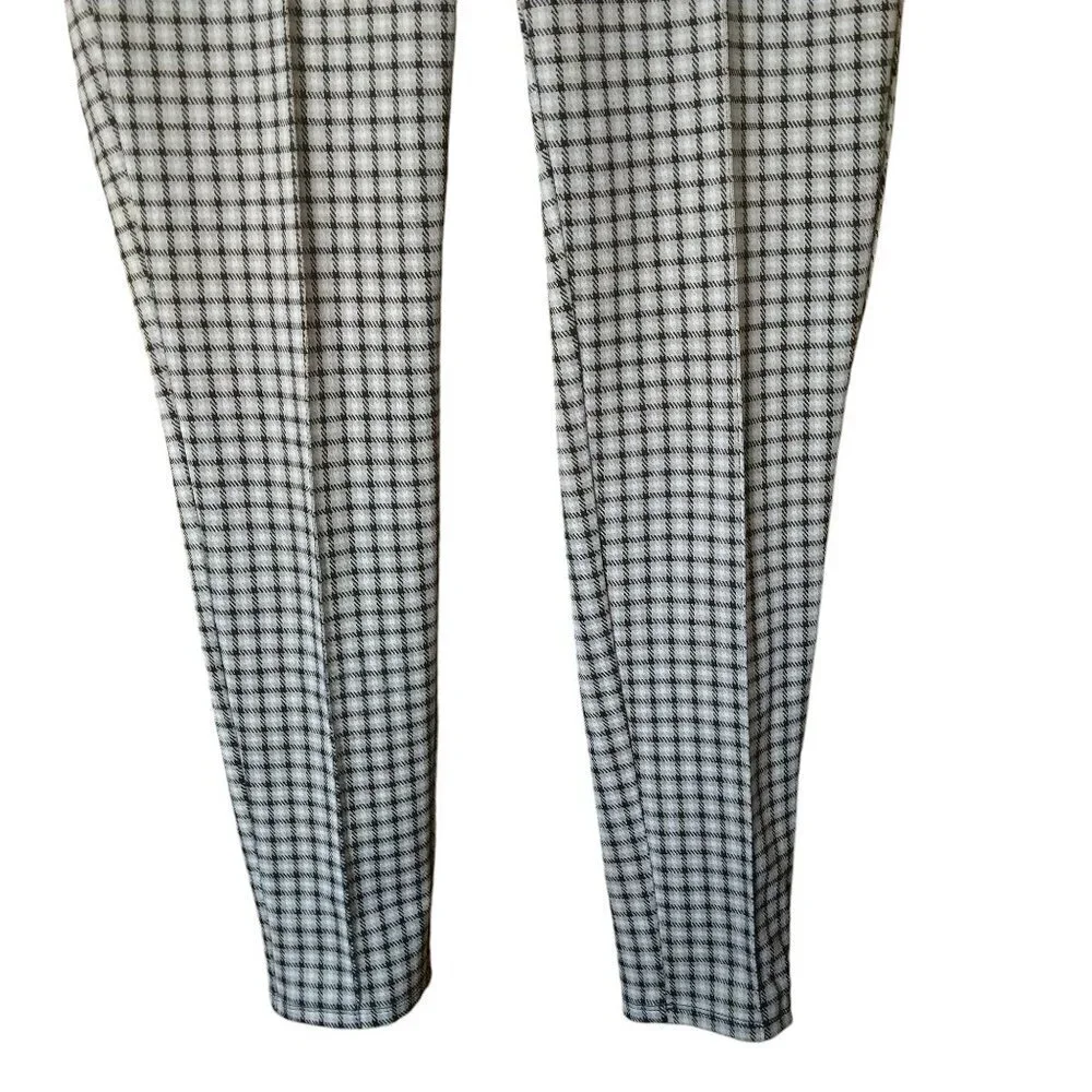 Nine West Size Medium/Large Plaid Leggings Pull On Skinny Casual Classic